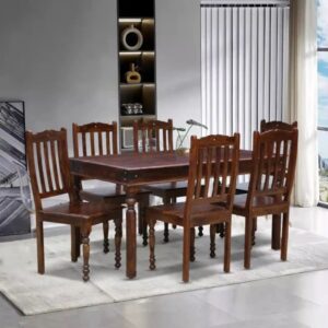 The Grand Oakline Sheesham Wood 6 Seater Dining Table Set