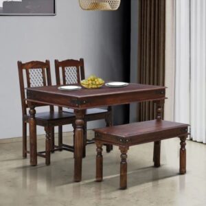 The Glenverra Solid Wood 4-Seater Dining Experience