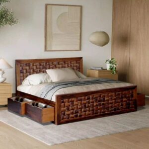 Furnivo Duo Solid Wood Sheesham Storage Beds with Drawers