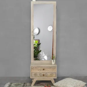 Sheesham Wood Dresser in Vintage White Finish