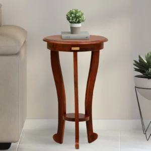 Sheesham Wood Side Table In Scratch Resistant Honey Oak Finish