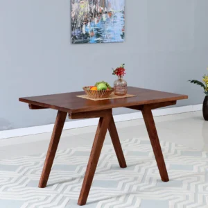 Solid Wood 4 Seater Dining Cum Coffee Table In Tubbaq Finish