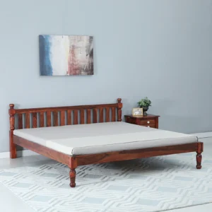 Sheesham Wood King Size Bed In Honey Oak Finish
