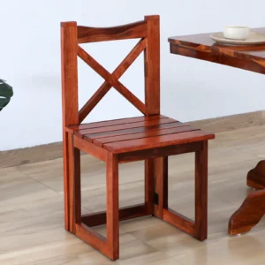 Sheesham Wood Folding Chair In Honey Oak Finish (Set Of 2)