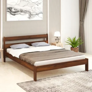 Queen Size Bed In Brown Maple Finish