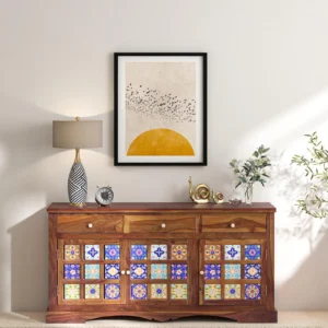 Sheesham Wood Sideboard In Provincial Teak Finish