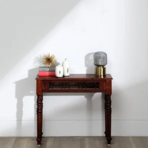Sheesham Wood Console Table In Scratch Resistant Honey Oak Finish