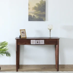 Solid Wood Console Table In Tubbaq Finish With Drawer